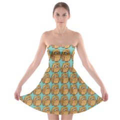 Owl-pattern-background Strapless Bra Top Dress by Grandong
