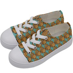 Seamless Cute Colourfull Owl Kids Pattern Kids  Low Top Canvas Sneakers by Grandong