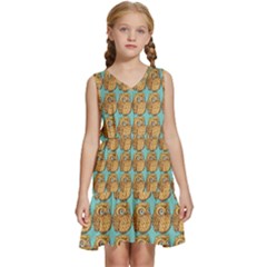 Owl Dreamcatcher Kids  Sleeveless Tiered Mini Dress by Grandong