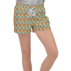 Owl-pattern-background Women s Velour Lounge Shorts by Grandong