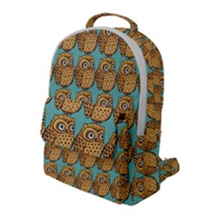 Owl-pattern-background Flap Pocket Backpack (large)