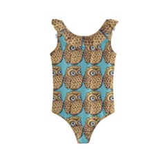 Owl Bird Cartoon Kids  Frill Swimsuit by Grandong