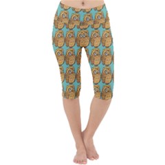 Owl Bird Cartoon Lightweight Velour Cropped Yoga Leggings by Grandong