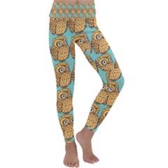 Owl Bird Kids  Lightweight Velour Classic Yoga Leggings by Grandong