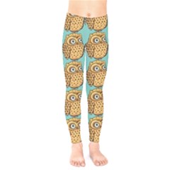 Owl-pattern-background Kids  Classic Winter Leggings by Grandong