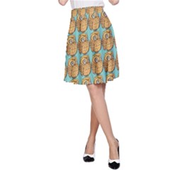 Owl Bird Pattern A-line Skirt by Grandong
