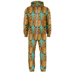 Owl Bird Pattern Hooded Jumpsuit (men) by Grandong