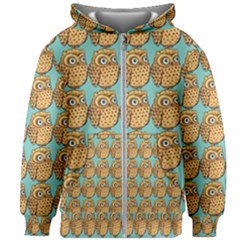 Owl Bird Pattern Kids  Zipper Hoodie Without Drawstring by Grandong