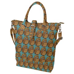 Owl Bird Pattern Buckle Top Tote Bag