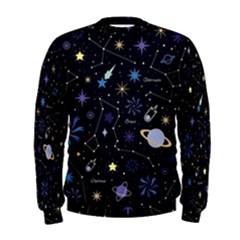 Starry Night  Space Constellations  Stars  Galaxy  Universe Graphic  Illustration Men s Sweatshirt by Grandong
