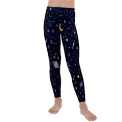 Starry Night  Space Constellations  Stars  Galaxy  Universe Graphic  Illustration Kids  Lightweight Velour Leggings by Grandong