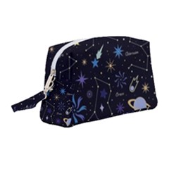 Starry Night  Space Constellations  Stars  Galaxy  Universe Graphic  Illustration Wristlet Pouch Bag (medium) by Grandong