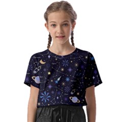 Starry Night  Space Constellations  Stars  Galaxy  Universe Graphic  Illustration Kids  Basic T-shirt by Grandong