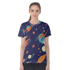 Space Galaxy Planet Universe Stars Night Fantasy Women s Cotton T-Shirt
