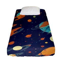 Space Galaxy Planet Universe Stars Night Fantasy Fitted Sheet (single Size) by Grandong
