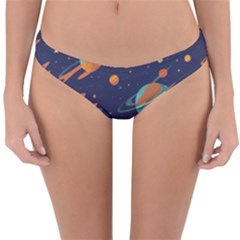 Space Galaxy Planet Universe Stars Night Fantasy Reversible Hipster Bikini Bottoms by Grandong