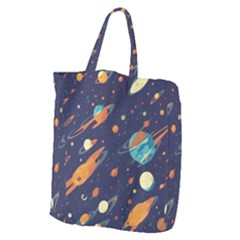 Space Galaxy Planet Universe Stars Night Fantasy Giant Grocery Tote by Grandong