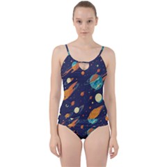 Space Galaxy Planet Universe Stars Night Fantasy Cut Out Top Tankini Set