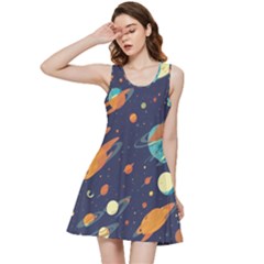 Space Galaxy Planet Universe Stars Night Fantasy Inside Out Racerback Dress by Grandong