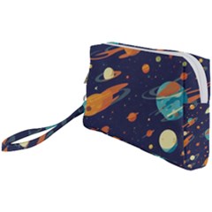 Space Galaxy Planet Universe Stars Night Fantasy Wristlet Pouch Bag (Small)