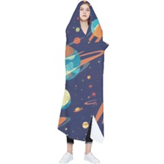 Space Galaxy Planet Universe Stars Night Fantasy Wearable Blanket by Grandong