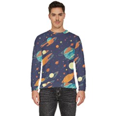 Space Galaxy Planet Universe Stars Night Fantasy Men s Fleece Sweatshirt by Grandong