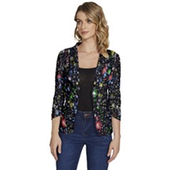 Illustration Universe Star Planet Women s One-button 3/4 Sleeve Short Jacket by Grandong