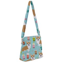 Welsh Corgi Boba Tea Bubble Cute Kawaii Dog Breed Zipper Messenger Bag by Grandong