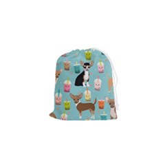 Chihuahua Bubble Kawaii Boba Tea Cute Dog Drawstring Pouch (xs) by Grandong