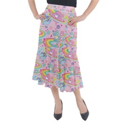 Bears Kawaii Pattern Midi Mermaid Skirt
