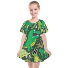 Dino Kawaii Kids  Smock Dress by Grandong