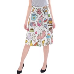 Set-kawaii-doodles -- Midi Beach Skirt by Grandong