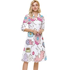 Set-kawaii-doodles -- Classy Knee Length Dress by Grandong