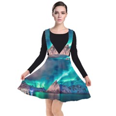 Amazing Aurora Borealis Colors Plunge Pinafore Dress by Grandong
