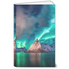 Amazing Aurora Borealis Colors 8  X 10  Softcover Notebook by Grandong