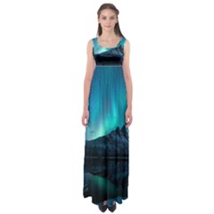 Aurora Borealis Mountain Reflection Empire Waist Maxi Dress by Grandong