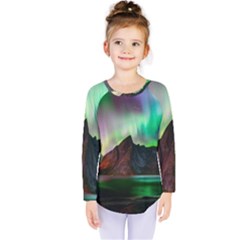 Aurora Borealis Nature Sky Light Kids  Long Sleeve T-shirt