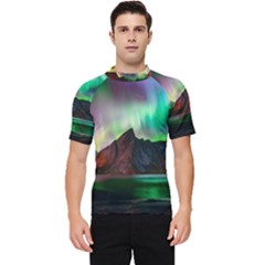 Aurora Borealis Nature Sky Light Men s Short Sleeve Rash Guard by Grandong