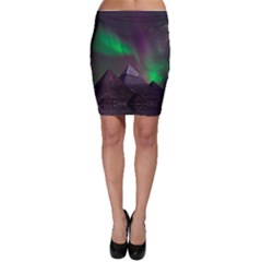 Aurora Northern Lights Phenomenon Atmosphere Sky Bodycon Skirt by Grandong