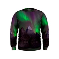 Aurora Northern Lights Phenomenon Atmosphere Sky Kids  Sweatshirt by Grandong