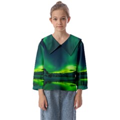 Iceland Aurora Borealis Kids  Sailor Shirt by Grandong