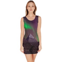 Aurora Stars Sky Mountains Snow Aurora Borealis Bodycon Dress by Grandong