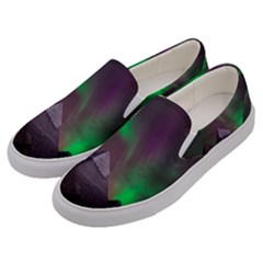 Aurora Northern Lights Phenomenon Atmosphere Sky Men s Canvas Slip Ons