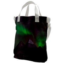 Aurora Northern Lights Phenomenon Atmosphere Sky Canvas Messenger Bag by Grandong