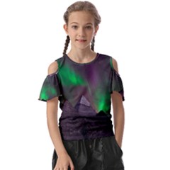Aurora Northern Lights Phenomenon Atmosphere Sky Kids  Butterfly Cutout T-shirt by Grandong