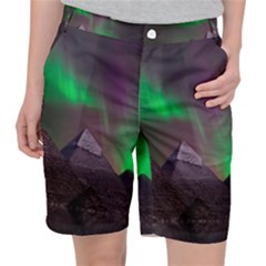 Aurora Northern Lights Celestial Magical Astronomy Women s Pocket Shorts by Grandong