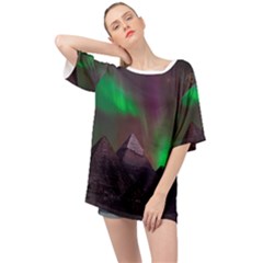 Aurora Northern Lights Celestial Magical Astronomy Oversized Chiffon Top by Grandong