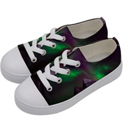 Fantasy Pyramid Mystic Space Aurora Kids  Low Top Canvas Sneakers by Grandong