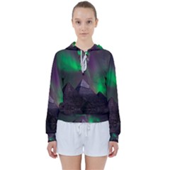 Fantasy Pyramid Mystic Space Aurora Women s Tie Up Sweat