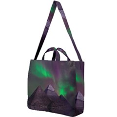 Fantasy Pyramid Mystic Space Aurora Square Shoulder Tote Bag by Grandong